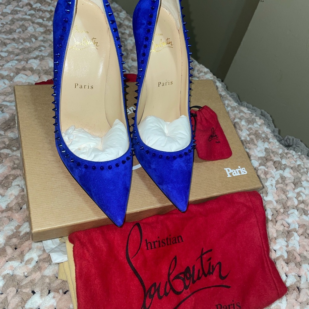 Christian Louboutin Blue Studded Women's Shoes